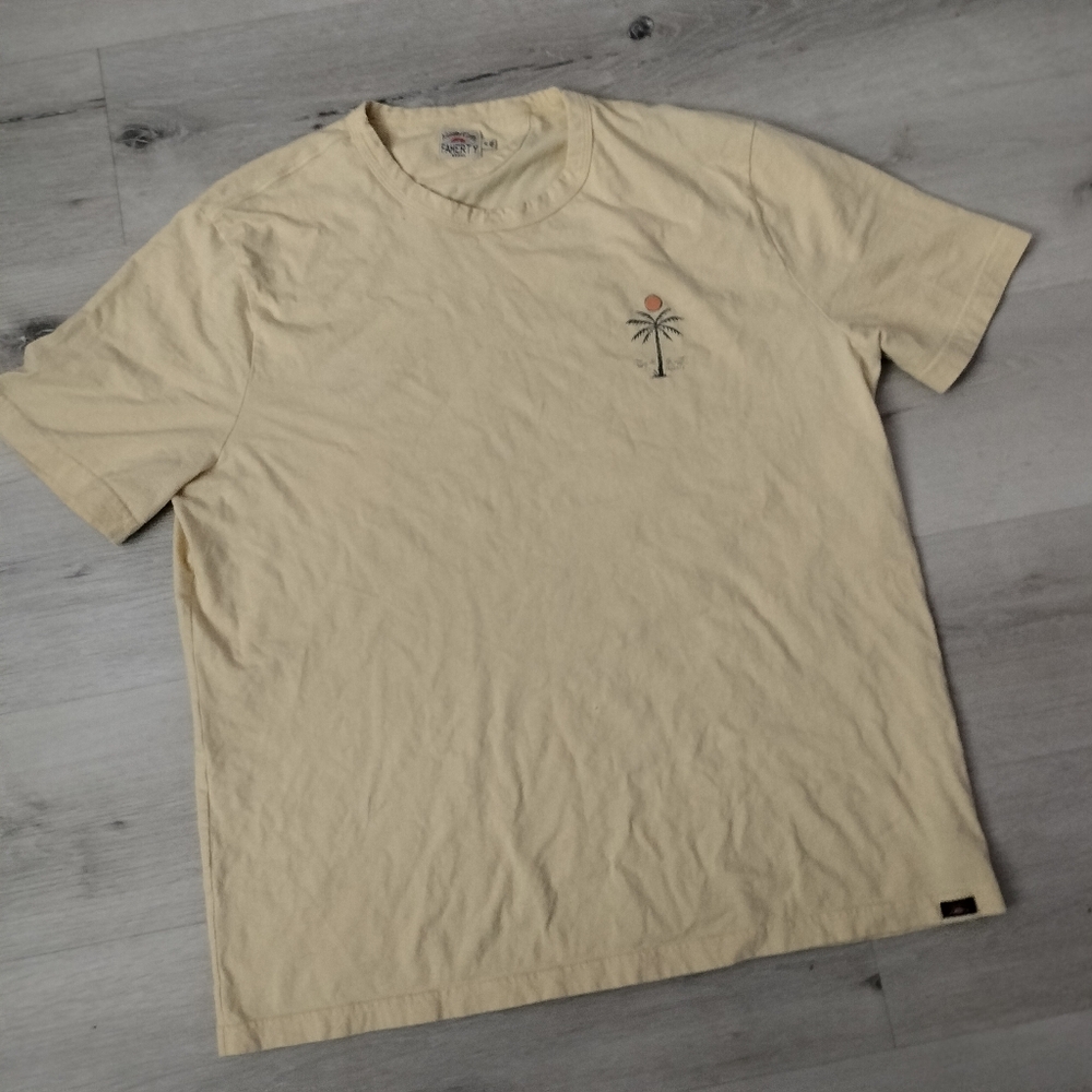 Faherty Cream T-Shirt with Palm Tree Design